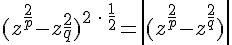 https://www.cyberforum.ru/cgi-bin/latex.cgi?(z^{\frac{2}{p}} - z{\frac{2}{q}})^{2 \: \cdot \: \frac{1}{2}}  = \left|(z^{\frac{2}{p}} - z^{\frac{2}{q}}) \right|