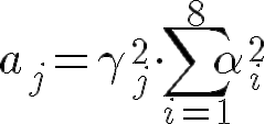 https://www.cyberforum.ru/cgi-bin/latex.cgi?\huge a_j=\gamma_j^2\cdot\sum_{i=1}^{8}\alpha_i^2