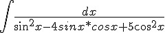 https://www.cyberforum.ru/cgi-bin/latex.cgi?\int \frac{dx}{sin^2x-4sinx*cosx+5cos^2x}