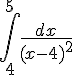 https://www.cyberforum.ru/cgi-bin/latex.cgi?\int_{4}^{5}\frac{dx}{(x-4)^2}