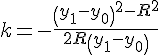 https://www.cyberforum.ru/cgi-bin/latex.cgi?k=-\frac{\left(y_1-y_0 \right)^2-R^2}{2R\left(y_1-y_0 \right)}