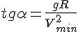 https://www.cyberforum.ru/cgi-bin/latex.cgi?tg\alpha = \frac{gR}{V_{min} ^2}