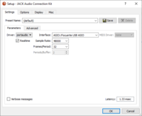 JACK settings